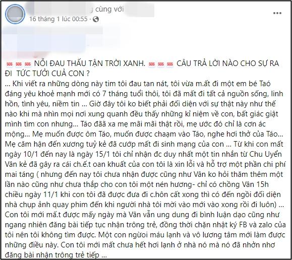 Xôn xao bé 7 tháng tuổi tử vong sau 1 đêm ở với bảo mẫu-1