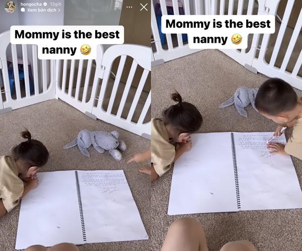 Hà Hồ để cặp sinh đôi Lisa, Leon trang điểm khắp người-2