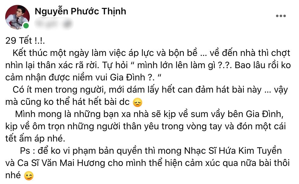 Noo Phước Thịnh rơi nước mắt khi ngồi hát đêm khuya cận Tết-1