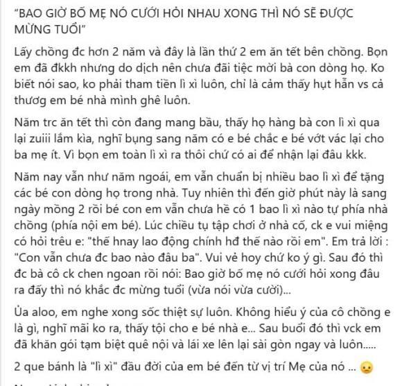 Con không được nhận lì xì nhà nội chỉ vì bố mẹ chưa làm đám cưới-1
