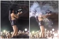 Nữ DJ bị bỏng vì cầm ngược súng bắn pháo giấy