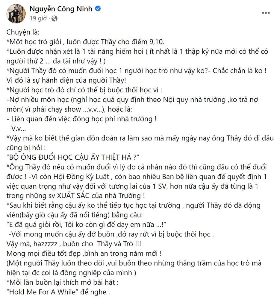 NSƯT Công Ninh vướng tin đồn đuổi học trò tài năng hiếm thấy-2