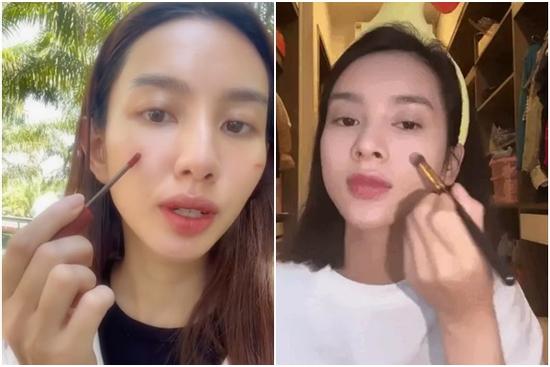 Thùy Tiên, Quỳnh Lương gây tranh cãi vì kiểu make up dễ làm hại da