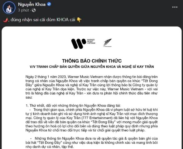 Khoa Nguyễn tiếp tục khẩu chiến Kay Trần: Đúng nhận, sai cãi-1