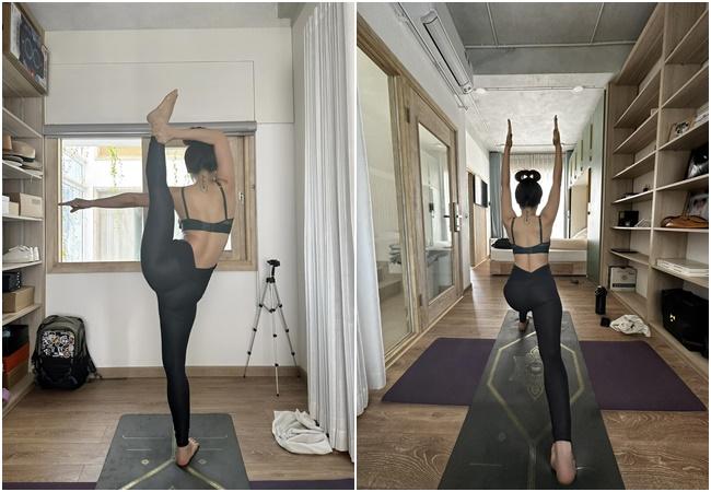 Bầu 6 tháng, Phương Trinh Jolie tự tin thực hiện động tác yoga khó-1