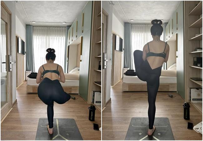 Bầu 6 tháng, Phương Trinh Jolie tự tin thực hiện động tác yoga khó-2