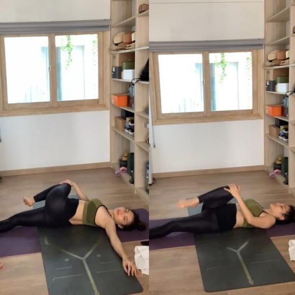Bầu 6 tháng, Phương Trinh Jolie tự tin thực hiện động tác yoga khó-4