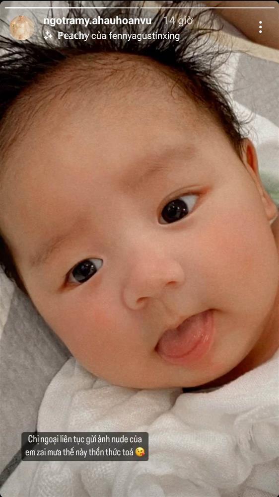 Ảnh cận mặt quý tử của Á hậu Ngô Trà My và chồng đại gia-1