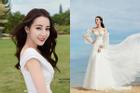 Địch Lệ Nhiệt Ba diện váy cưới giữa tin đồn mang thai với Hoàng Cảnh Du