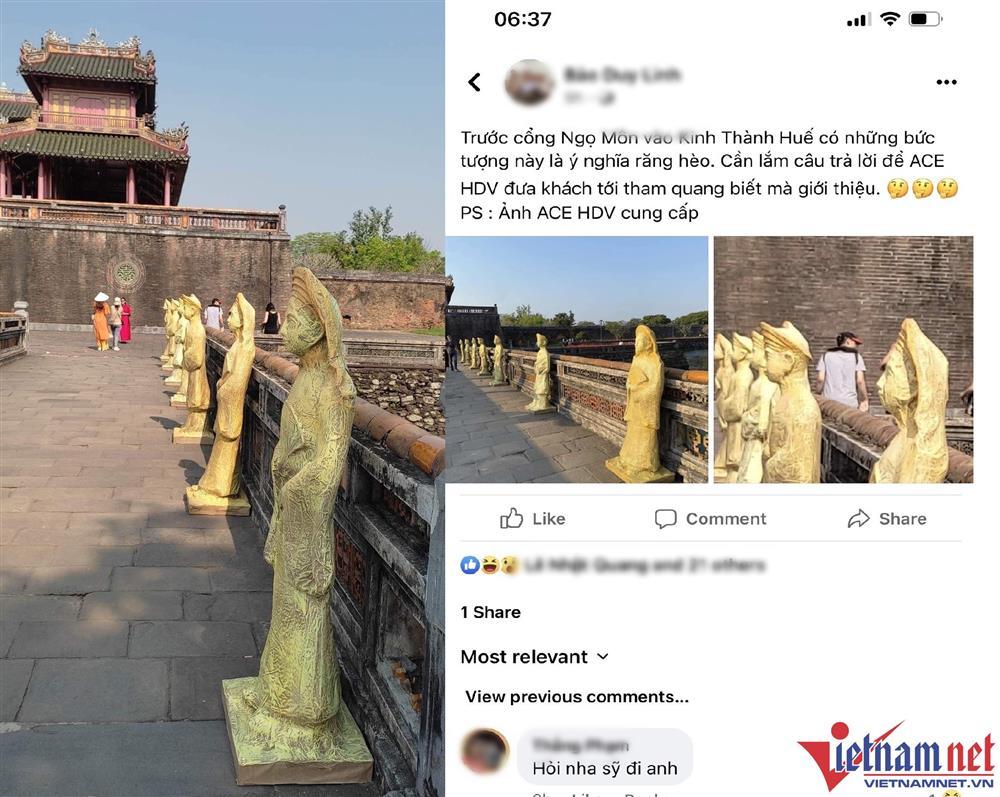 Du khách bất ngờ trước loạt bức tượng lạ ở cổng vào Đại nội Huế-1