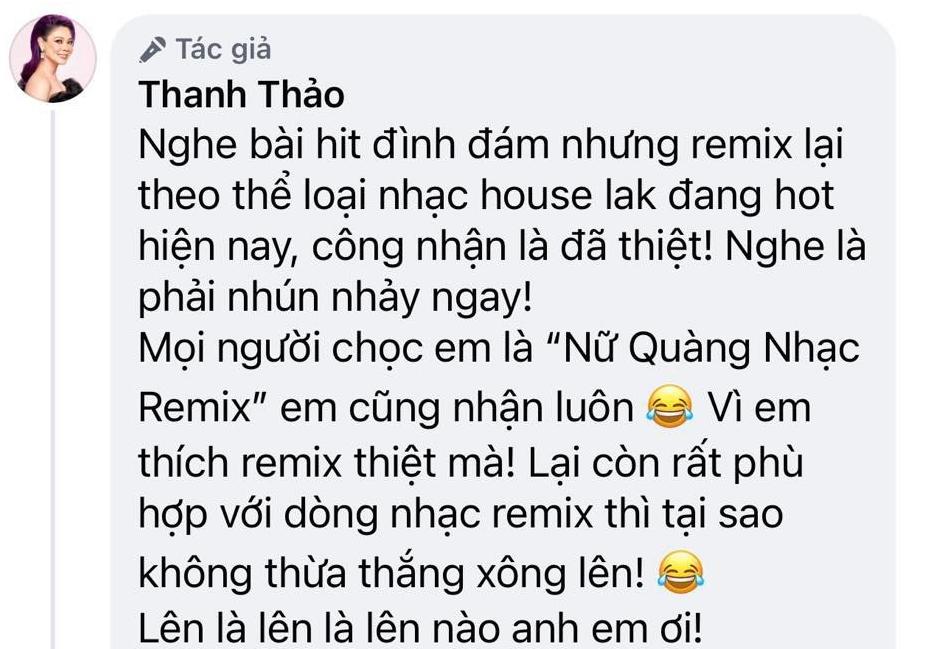 Thanh Thảo đáp trả khi remix hit của chính mình cũng bị chê-4