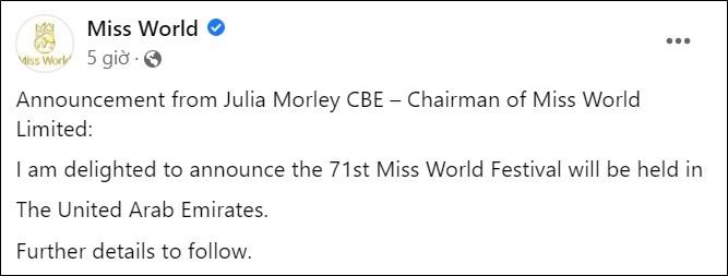 Thời gian, địa điểm Mai Phương thi Miss World 2023-1