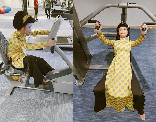 Angela Phương Trinh gây tranh cãi khi mặc váy ngắn cũn đi tập gym-9