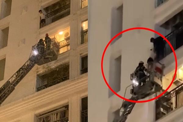 Giải cứu thanh niên ngáo đá, ngồi vắt vẻo trên nóc bệnh viện-3