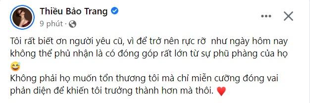 Thiều Bảo Trang bất ngờ nhắc người yêu cũ, thái độ ra sao?-2