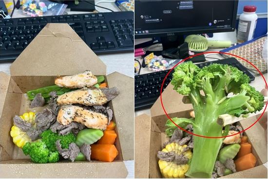 Đặt suất ăn healthy, cô gái giật nảy vì 'sinh vật lạ' ngo ngoe trên rau