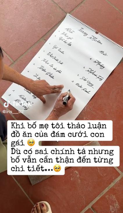 Tự tay viết thực đơn tiệc cưới con gái, bố nắn nót như viết thư pháp-2