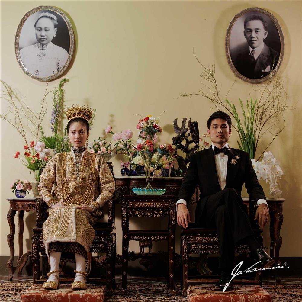 Cận cảnh trang phục cưới dát vàng của Hoa hậu chuyển giới đẹp nhất Thái Lan-1