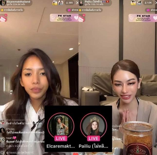 Thí sinh Hoa hậu Hòa bình Thái Lan livestream bán hàng để được vào top-1