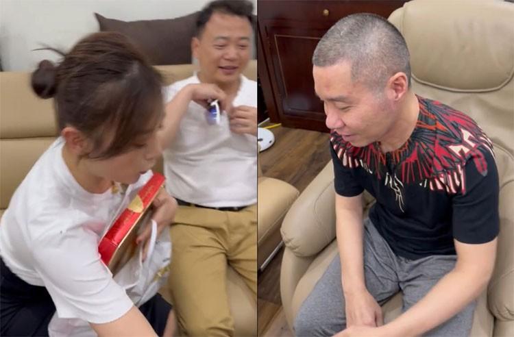 Phương Oanh và Shark Bình mặc đồ đôi thăm Công Lý-2