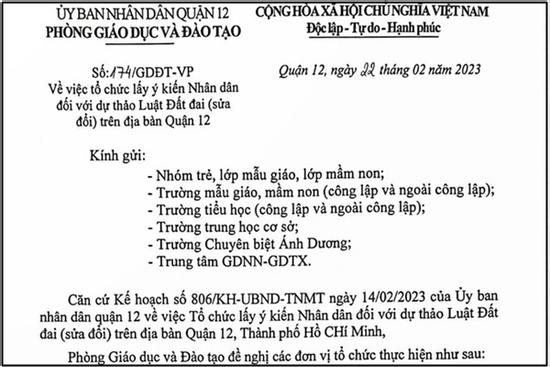 Tranh cãi việc lấy ý kiến trẻ mầm non về dự thảo Luật đất đai