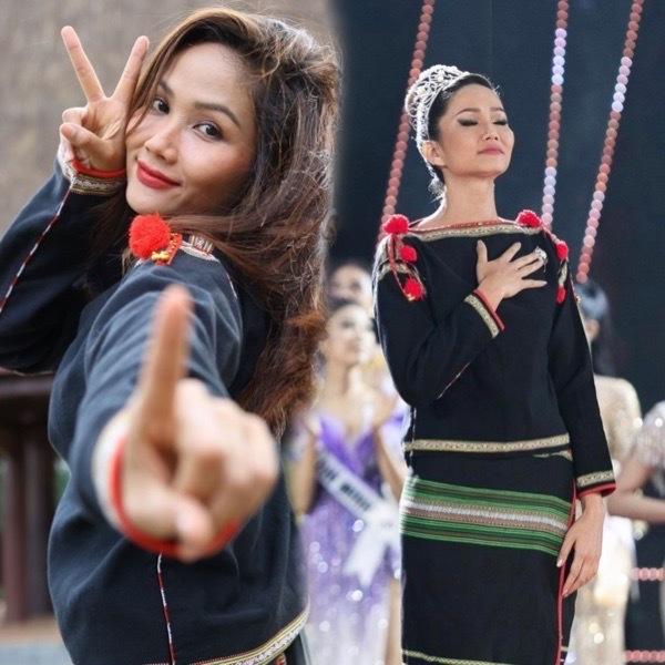 Hoa hậu 1m86 Bảo Ngọc được ví bản sao HHen Niê khi mặc đồ Ê-đê-6
