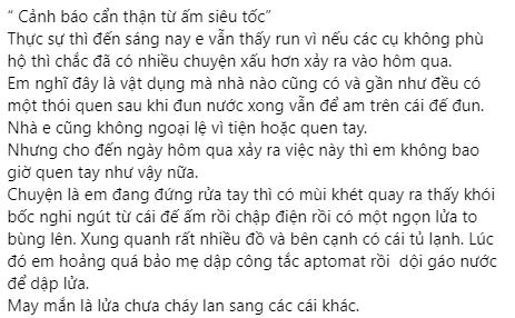 Ấm siêu tốc tự nhiên bốc cháy, cô gái cảnh báo thói quen nhiều người mắc-1
