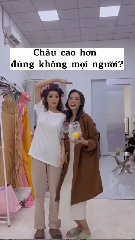 Quỳnh Châu gây cười khi đọ chiều cao hoa hậu 1m86 Bảo Ngọc-1