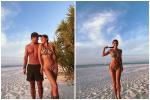 Hoa hậu Hoàn vũ Pia Wurtzbach khoe dáng với bikini bên bạn trai