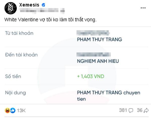 Được Xoài Non ting ting cho tiền, Xemesis xem số dư hú hồn-2