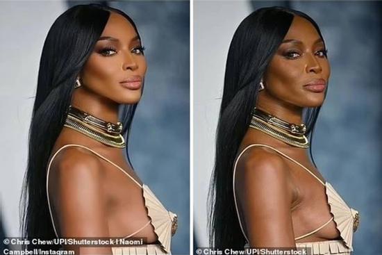 Siêu mẫu Naomi Campbell bị chỉ trích vì chỉnh ảnh lộ liễu