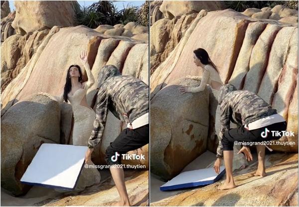 Thùy Tiên thả dáng với giày cao gót tài tình trên bãi đá-8