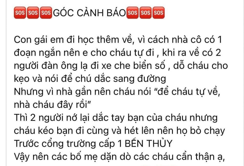 Phụ huynh lo lắng thông tin người lạ mặt nghi bắt cóc trẻ em-1