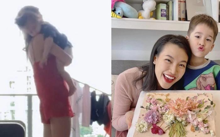 Hoàng Oanh chia sẻ khoảnh khắc chăm con 1 mình ở Singapore trước khi ly hôn-1