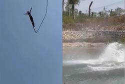 Rợn người chàng trai bị đứt dây khi nhảy bungee mạo hiểm