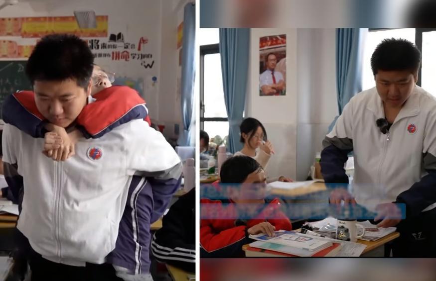 Cậu bé 6 năm cõng bạn đến trường gây xúc động-1