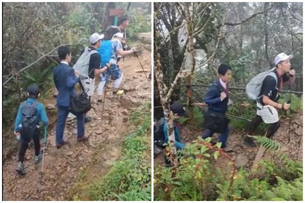 Mặc comple, đi giày da, người đàn ông chinh phục núi cao 4.095m-2