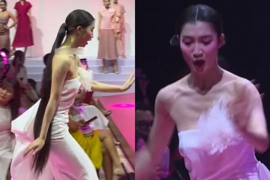 Lần đầu diễn vedette, Phương Nhi gặp ngay sự cố giống Thùy Tiên