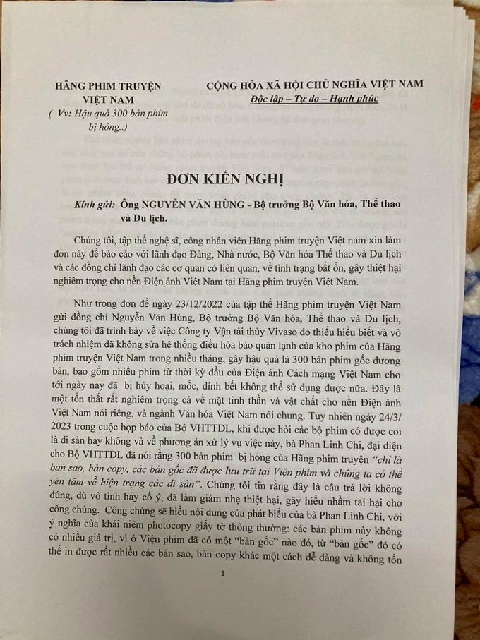 Gần 20 nghệ sĩ gửi đơn kiến nghị Bộ Văn hóa về phát ngôn phim bản sao-1