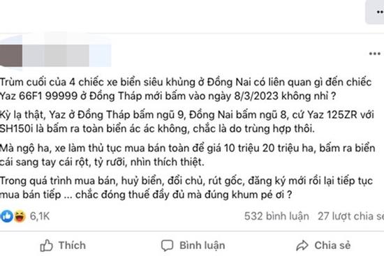 Kiểm tra thông tin 4 biển số đẹp được bấm cùng ngày ở Đồng Tháp