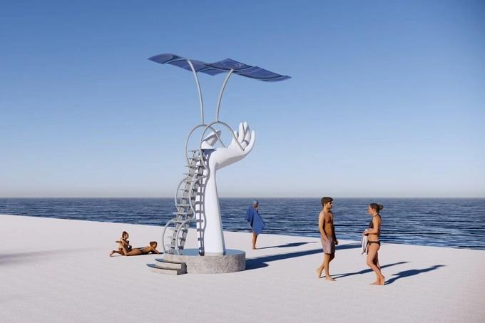 5 tượng bàn tay ở bờ biển Thanh Hóa được đầu tư 300 triệu đồng-3