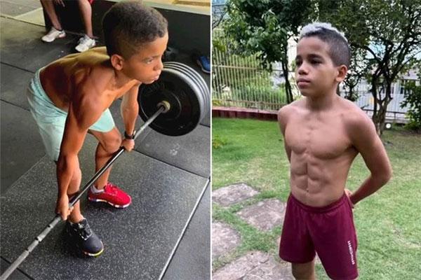 Cậu bé 12 tuổi cơ bụng 6 múi, nâng tạ nặng gấp 3 trọng lượng cơ thể-1