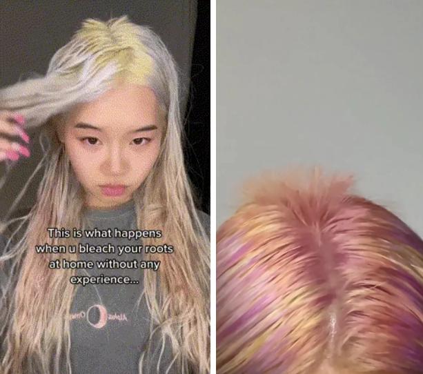 Tự tẩy tóc, cô gái nhận cái kết đắng-3