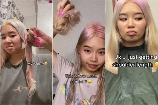 Tự tẩy tóc, cô gái nhận cái kết đắng