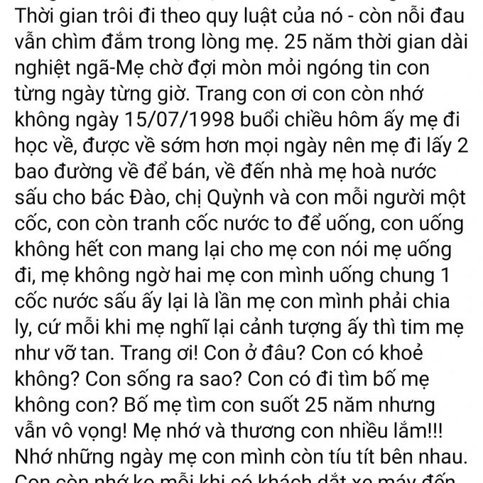 Ký ức cốc nước sấu cuối cùng của người mẹ 25 năm tìm con mất tích-3