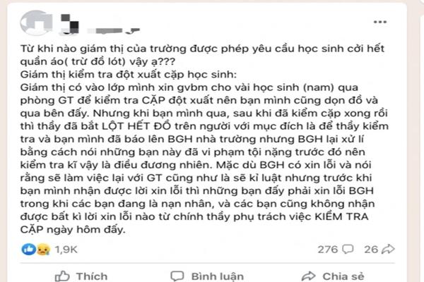 Giám thị cho lột quần áo nam sinh, lãnh đạo nhà trường: Tôi rất sốc!-1