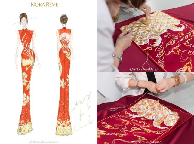 Lễ phục đám cưới Đậu Kiêu - Hà Siêu Liên: Thiết kế tinh xảo, cài cắm ẩn ý đặc biệt-4