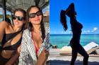 Hai Hoa hậu Hoàn vũ đọ dáng với bikini