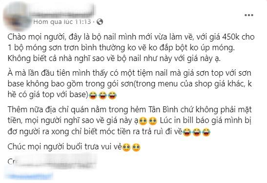 Làm bộ nail sơn trơn, cô nàng đơ cả người khi cầm bill thanh toán-1