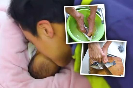 Cảm động người chồng không tay chăm sóc vợ mới sinh con